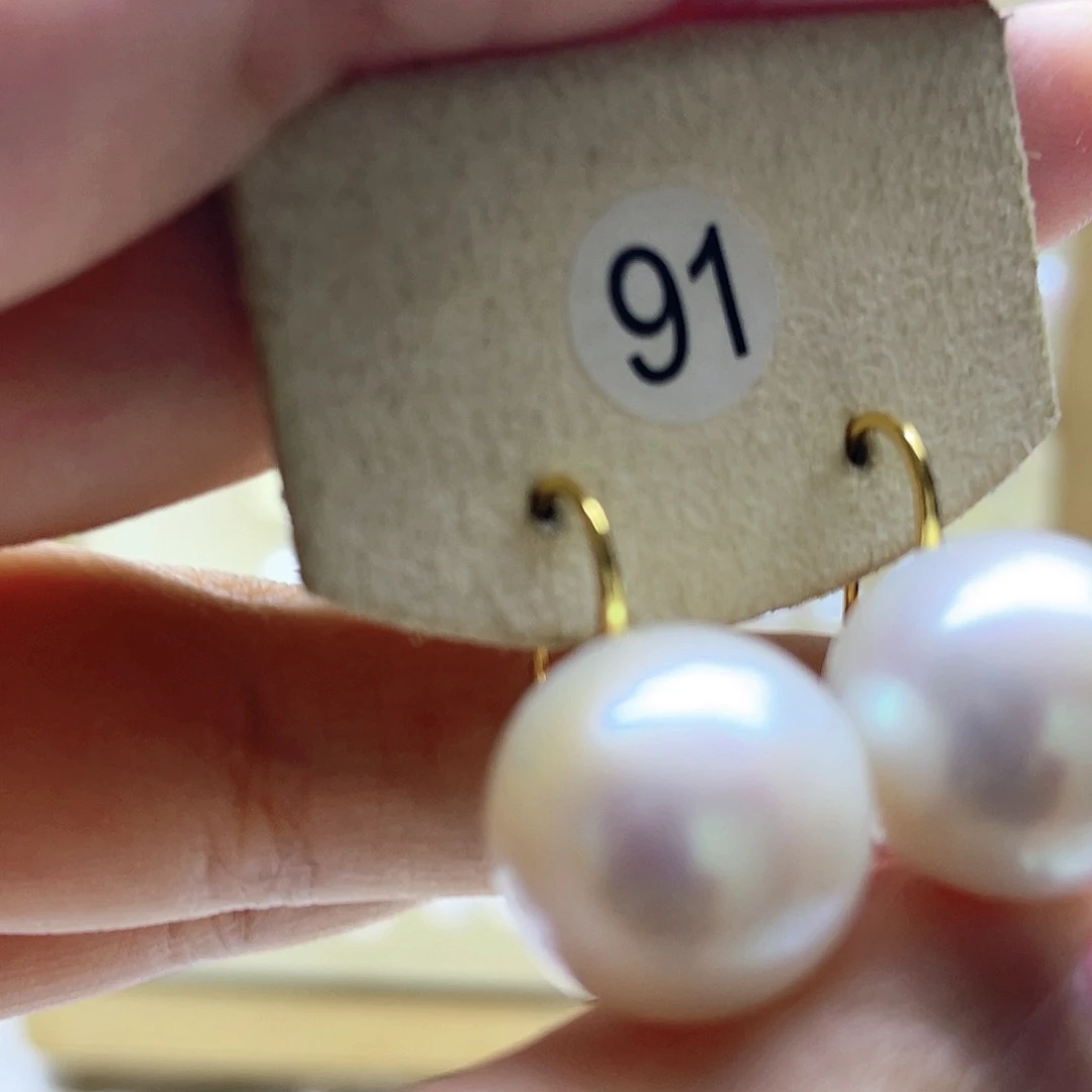 银S925镶嵌淡水珍珠耳饰