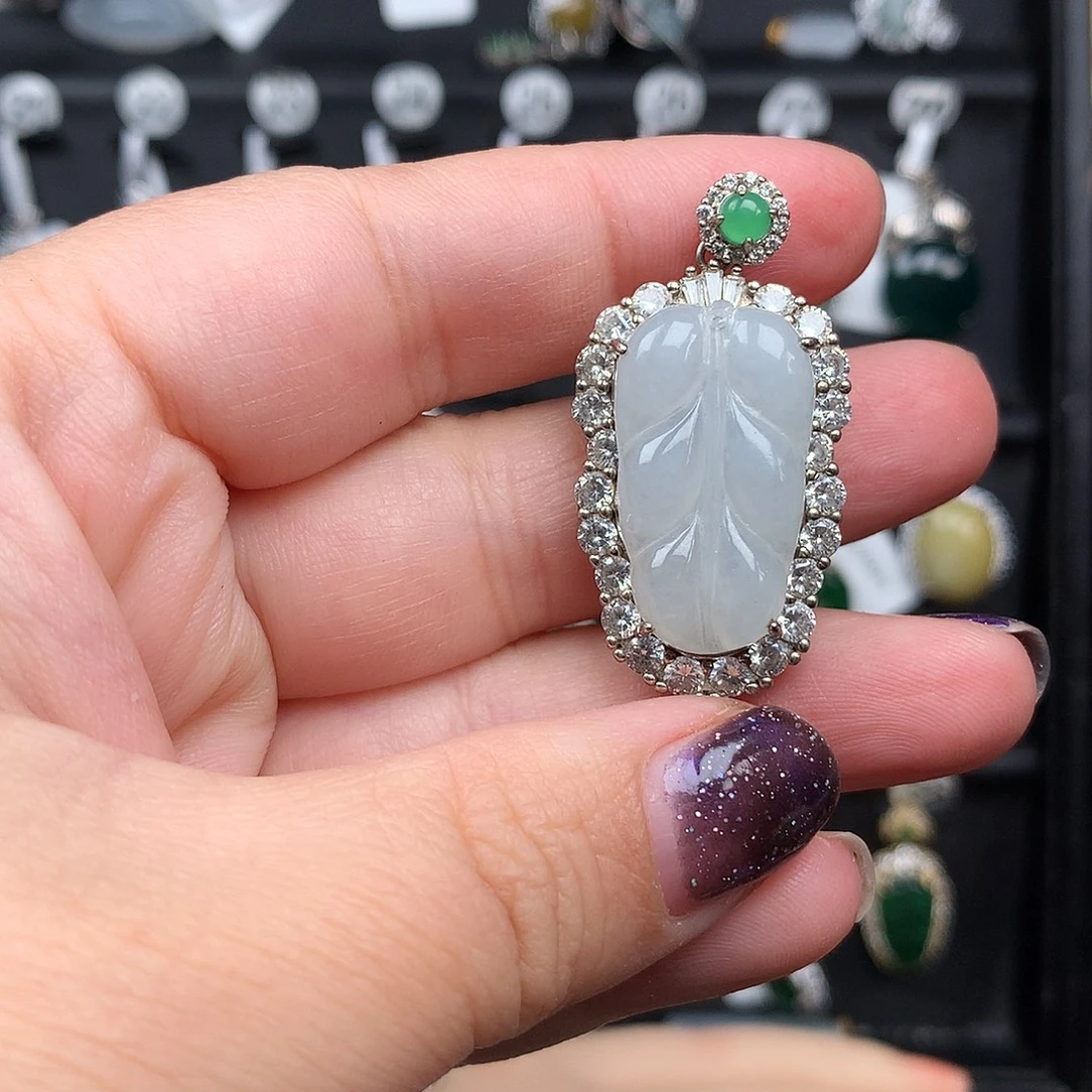 翡翠银S925镶嵌颈饰