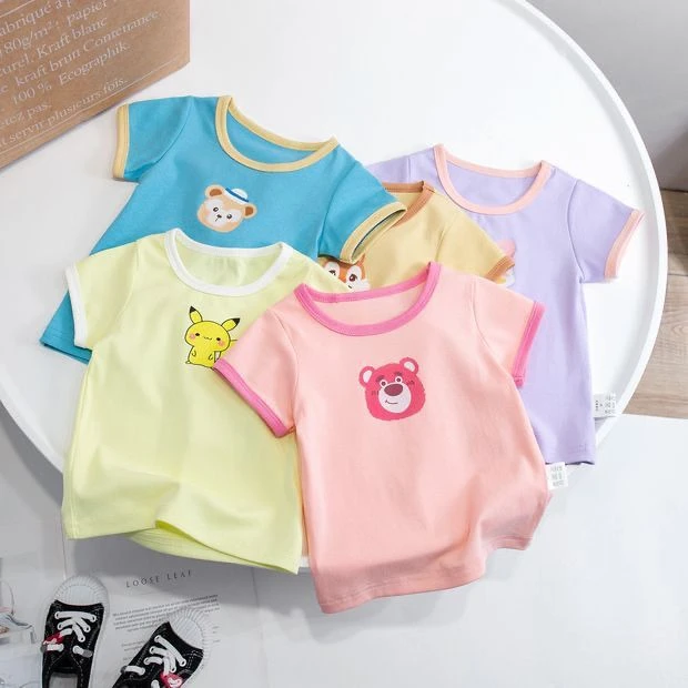 儿童短袖t恤夏装2025新款宝宝半袖上衣男女童洋气夏季衣服小童装