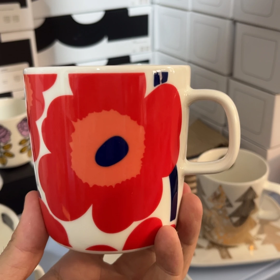 marimekko400ml马克红花蓝芯