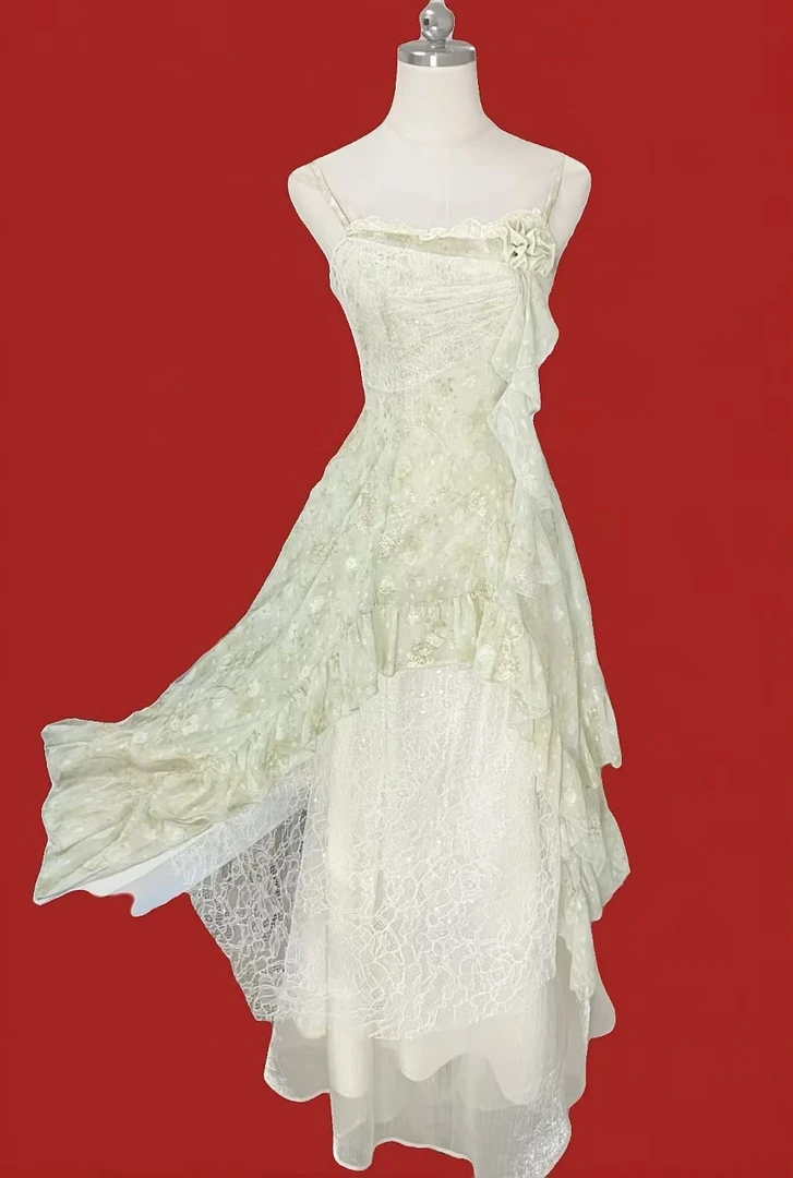 直播间叫号 古着孤品微瑕 介意勿拍 吊带连衣裙长裙