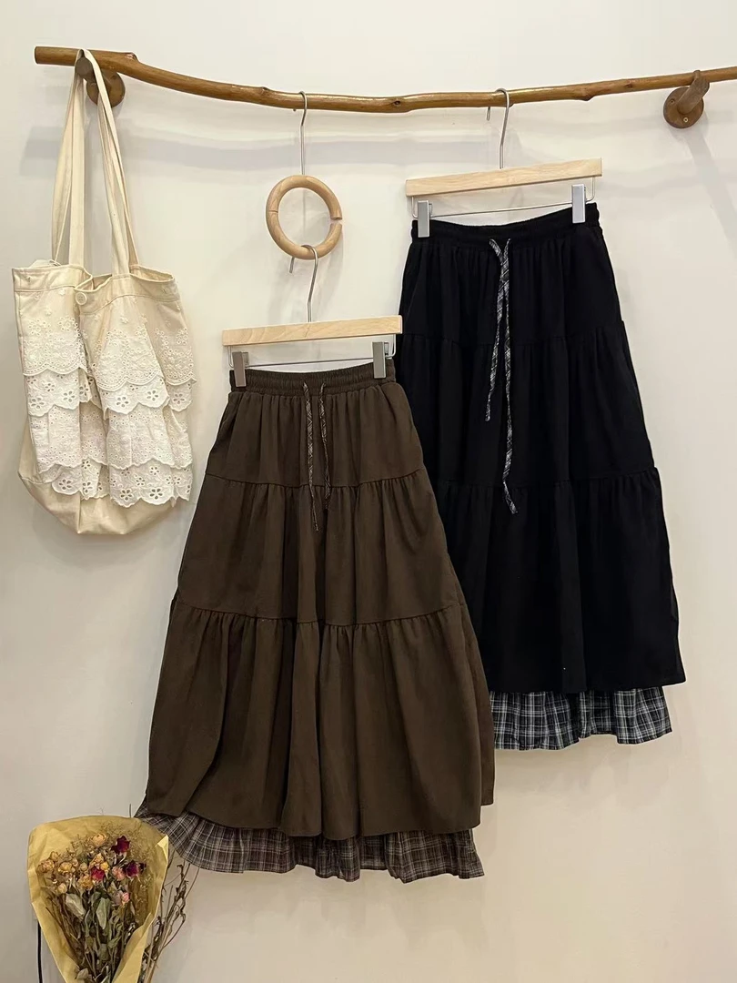 米多多 XY#6202#日系拼接半裙