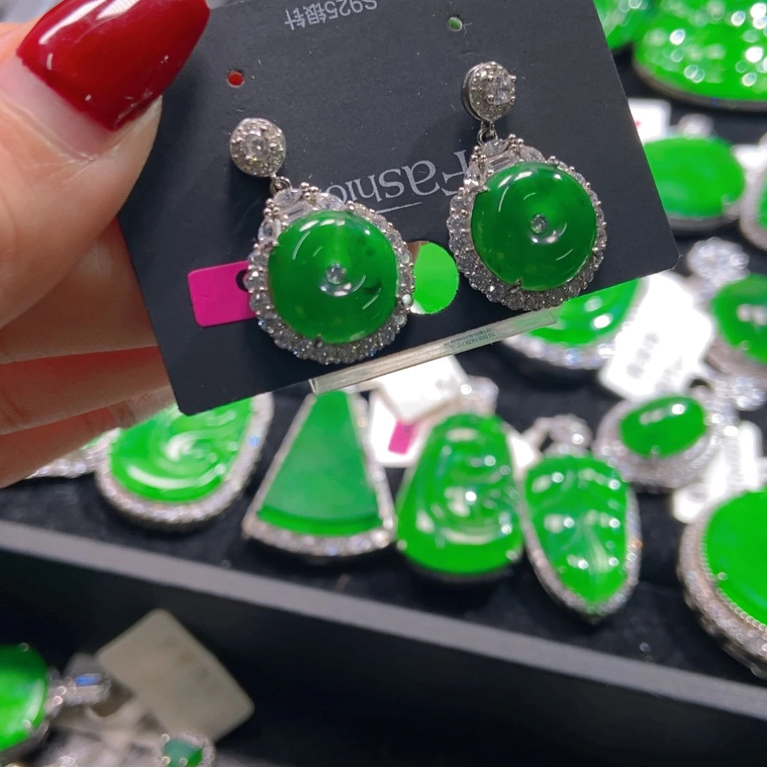 翡翠吊坠(不含链)银S925镶嵌