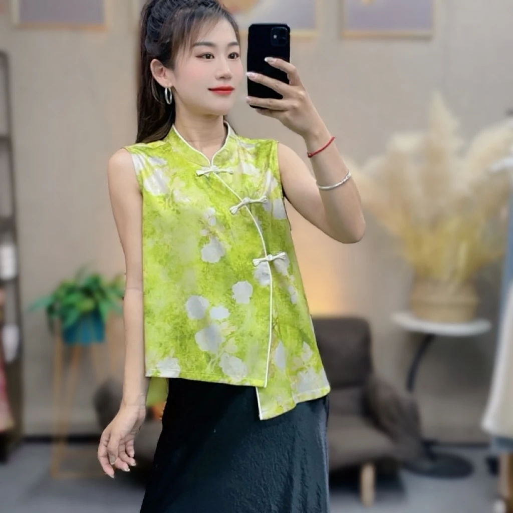 【福禄绘锦】中国风人丝提花马甲夏季显瘦马夹宽松气质中国风印花