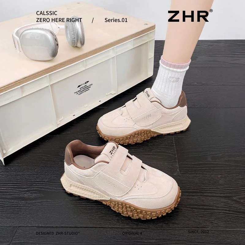 ZHR厚底德训鞋女2025早春新款潮流ins百搭学生休闲运动鞋阿甘鞋子