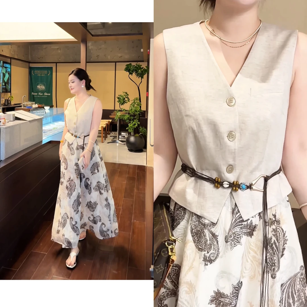 PRASE·杨杨【亚麻套装】微胖轻奢设计春夏复古套装PR502E21/2/3