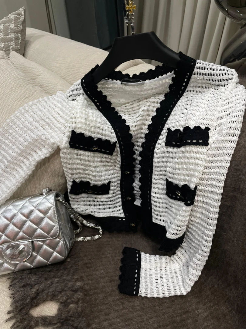 轮H 25【香调女孩】self*我爱的牌子！重磅手钩镂空蕾丝开衫