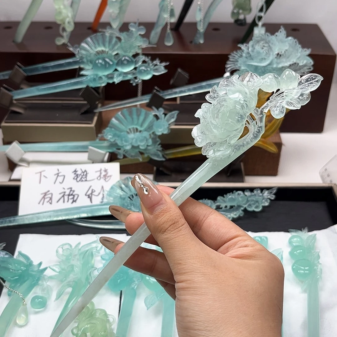 未镶嵌蛇纹石玉发饰