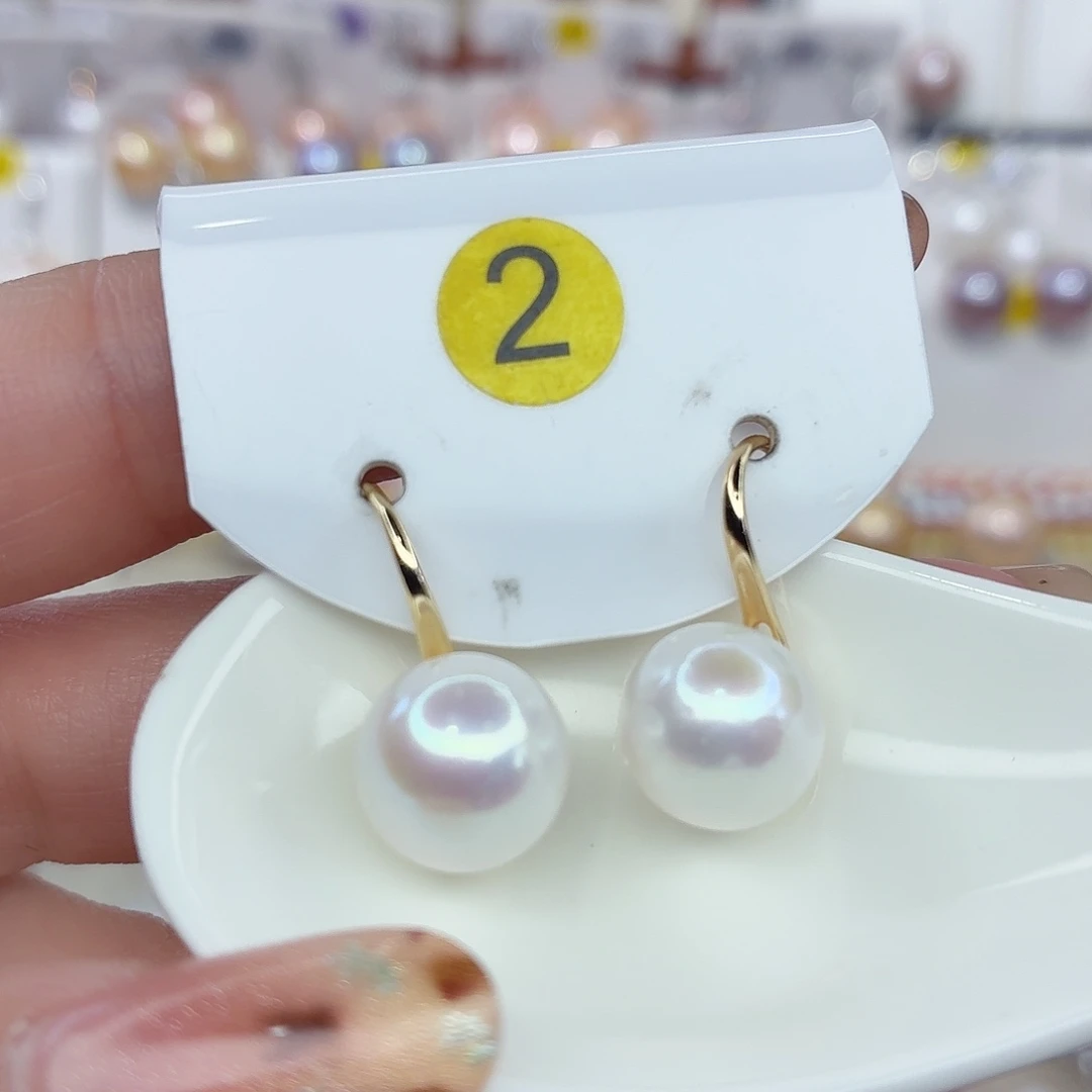 银S925镶嵌淡水珍珠耳饰