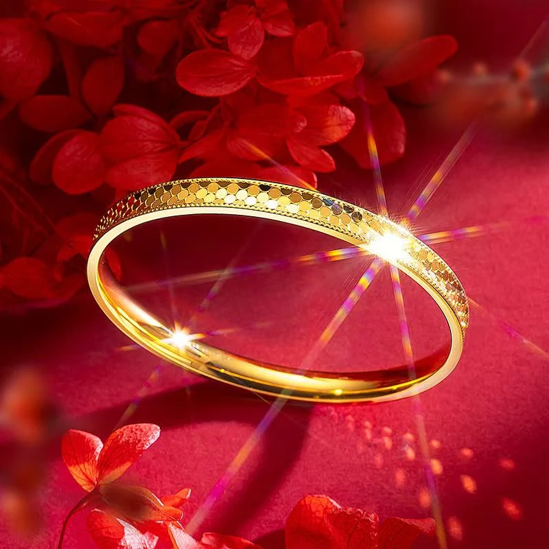 铜合金手镯 精工版【新中式龙鳞闭口】手镯时尚轻奢简约