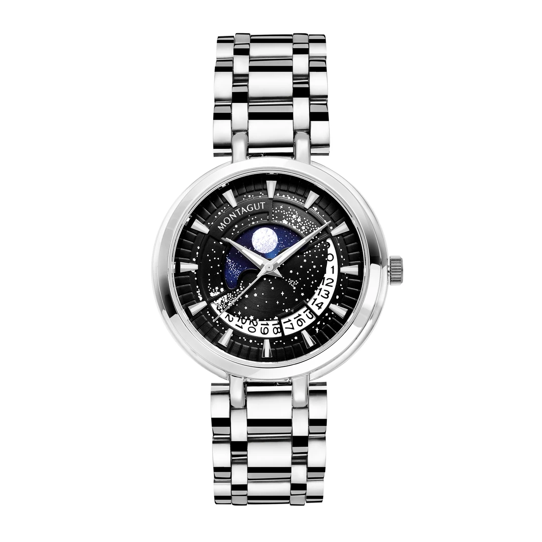【云仓直发】新款经典星辰腕表时尚百搭潮流手表轻奢男士男款黑盘