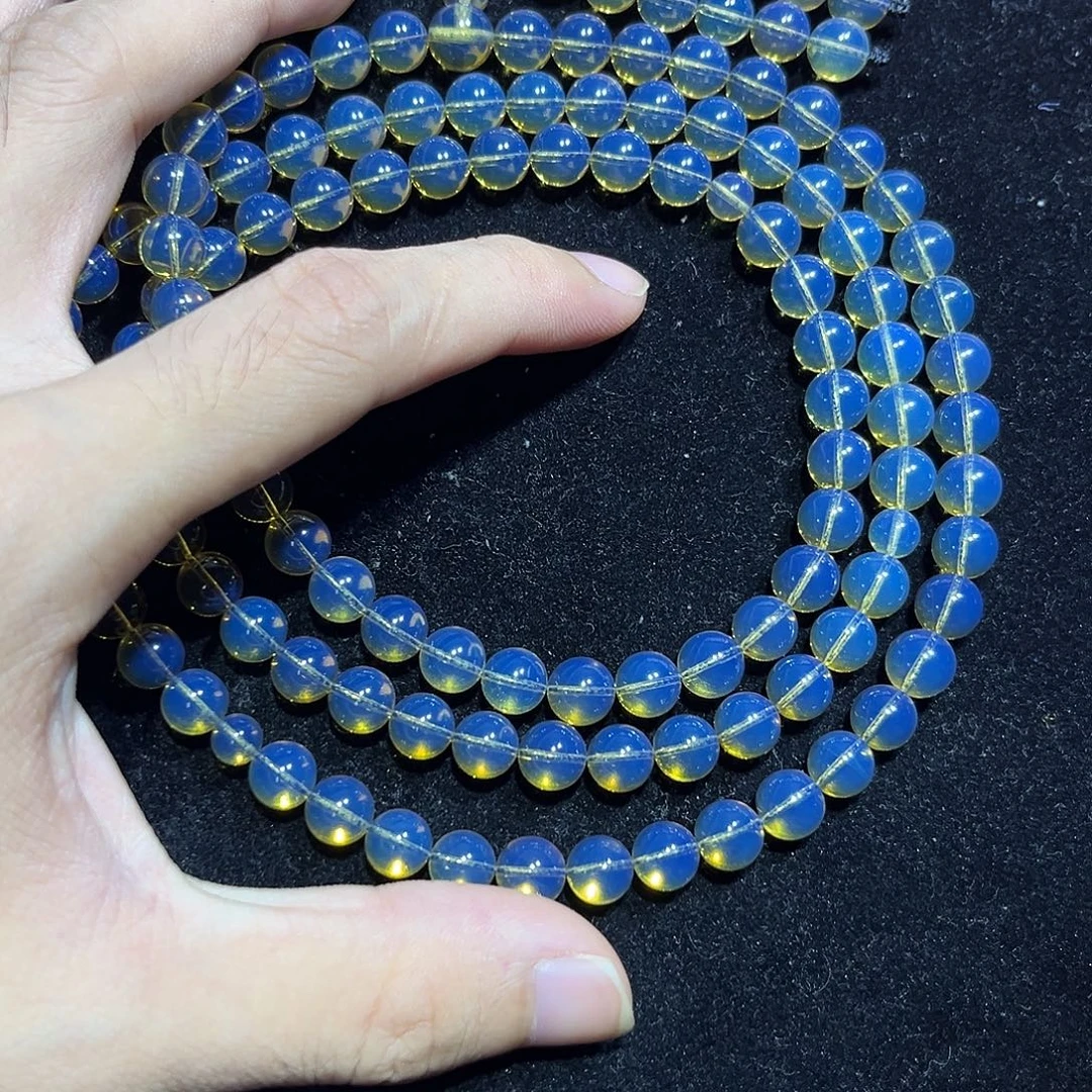 蓝珀未镶嵌珠宝奇石8mm108