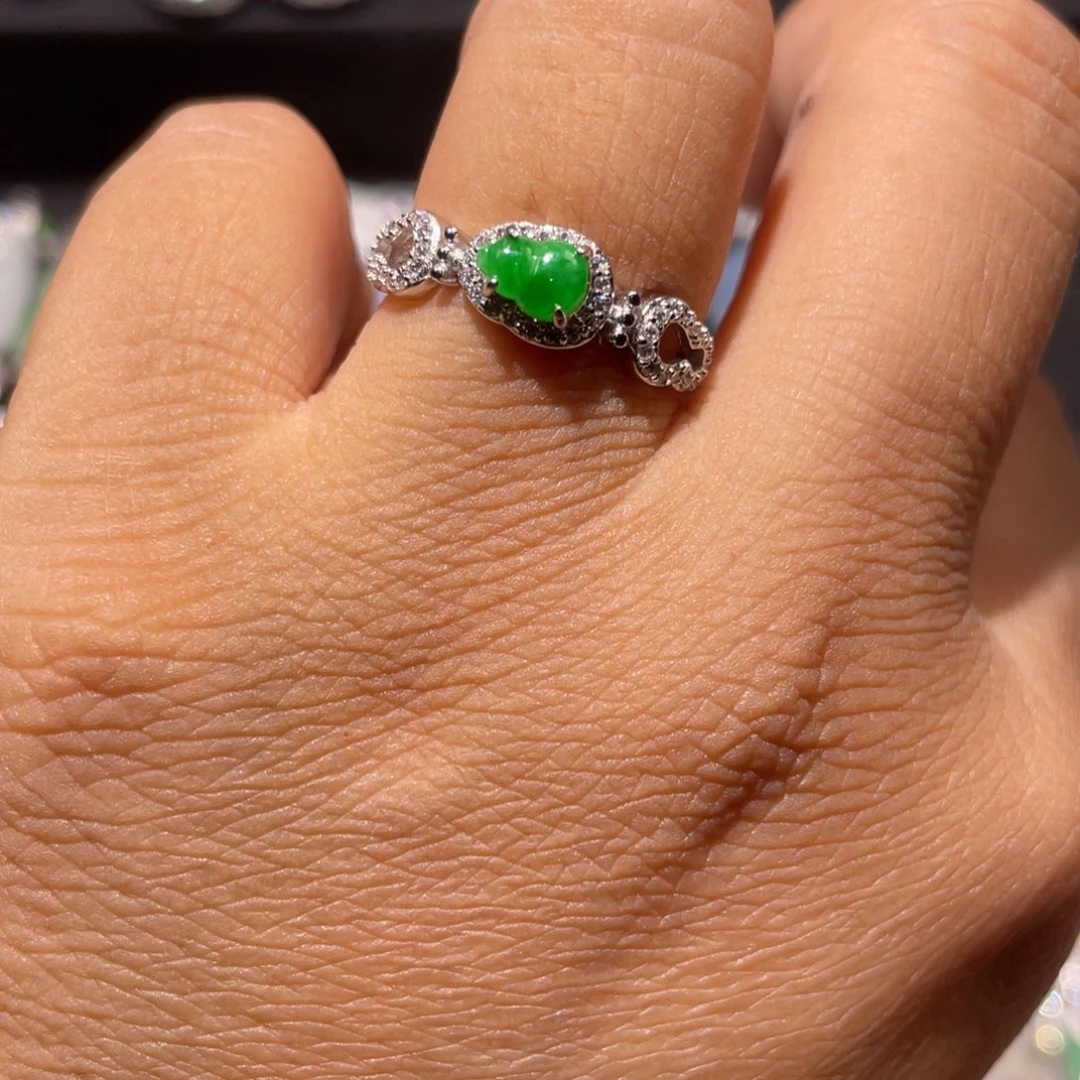 翡翠银S925镶嵌挂件