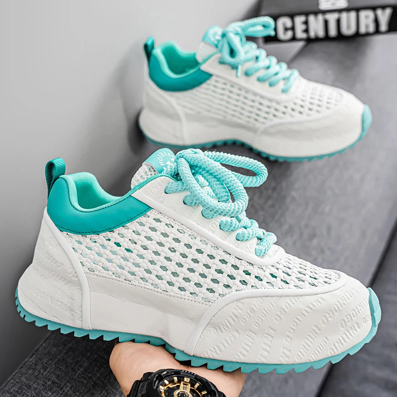 男鞋2025夏季新款时尚爆款增高百搭网面透气户外老爹鞋休闲运动鞋