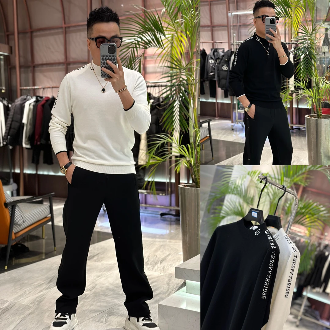 【发现者】2024欧货高品质男士轻奢长袖羊毛衫流行提花潮流时尚5573