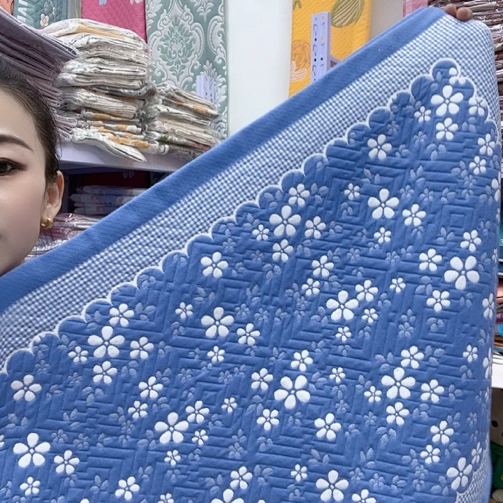 棉蓝色雪花纯棉面料