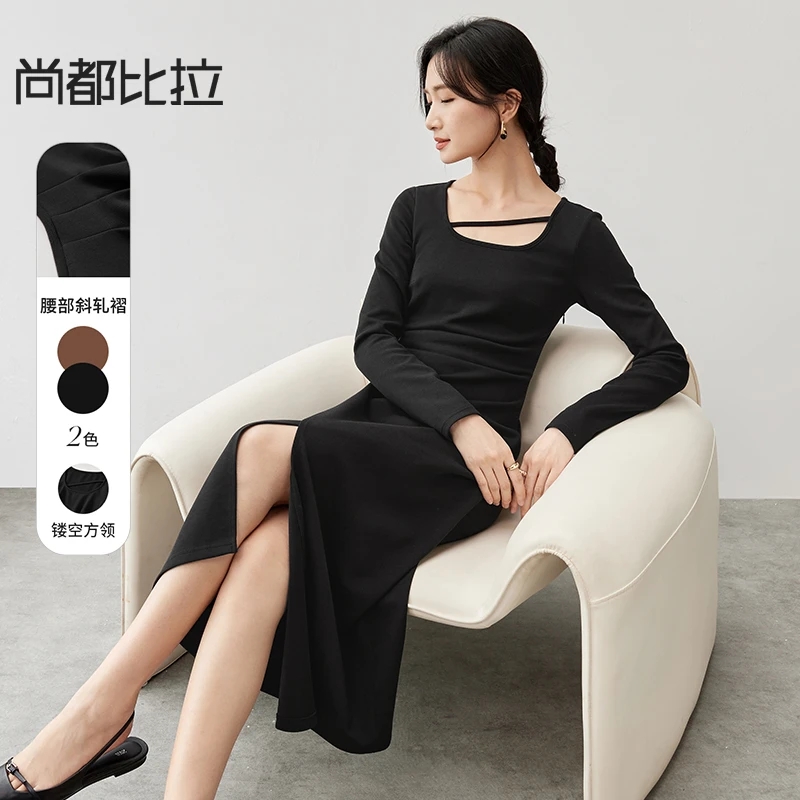 新款品质女装黑色裙子连衣裙57046