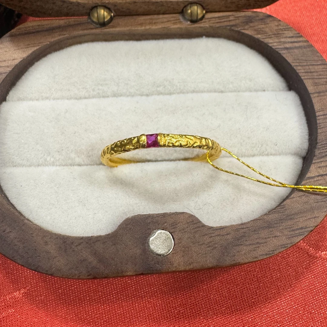 足金精致小克重戒指