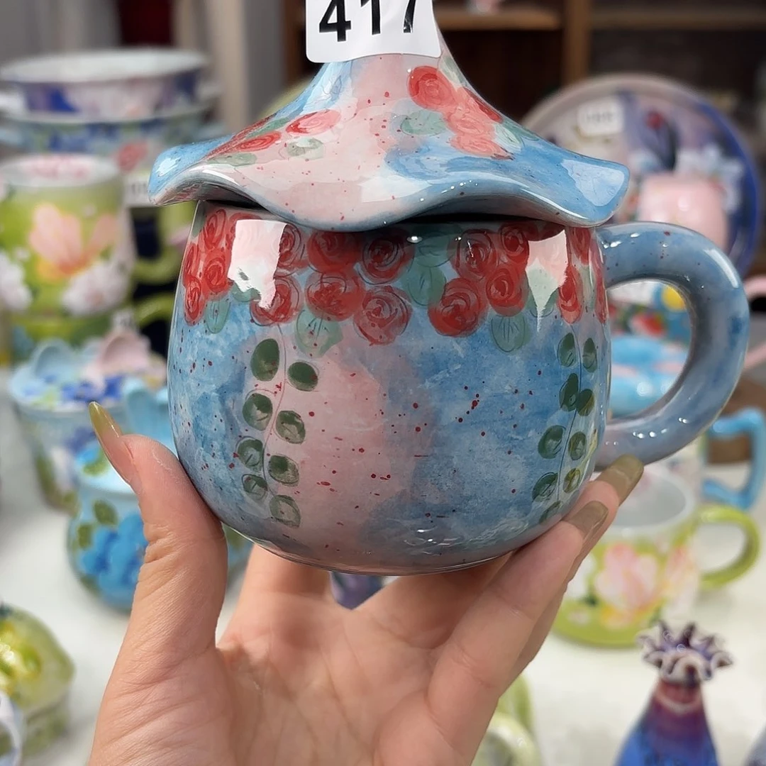 景德镇手绘高温釉下彩陶瓷茶具