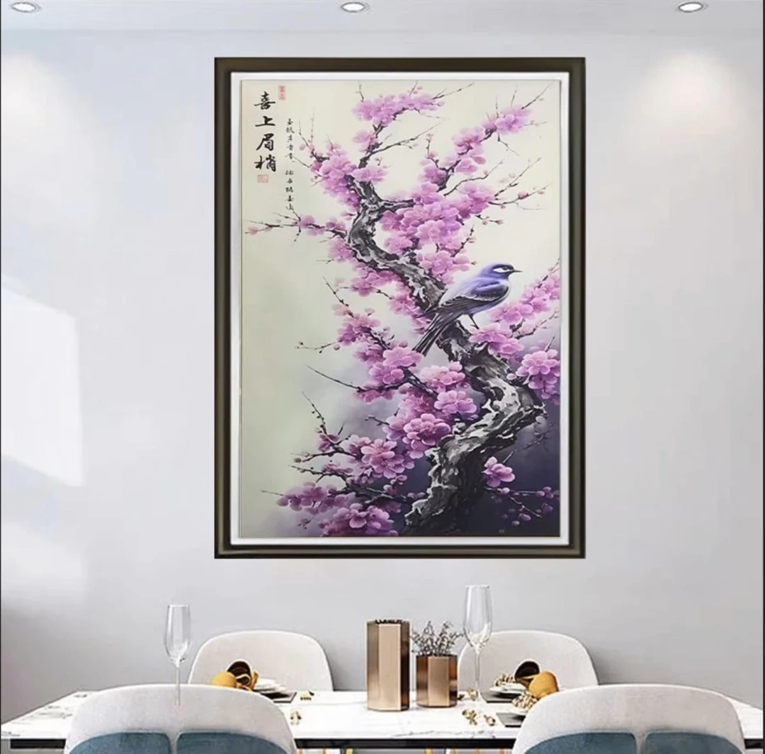 喜上眉梢时尚餐厅客厅床头轻奢挂画装裱装饰画壁画