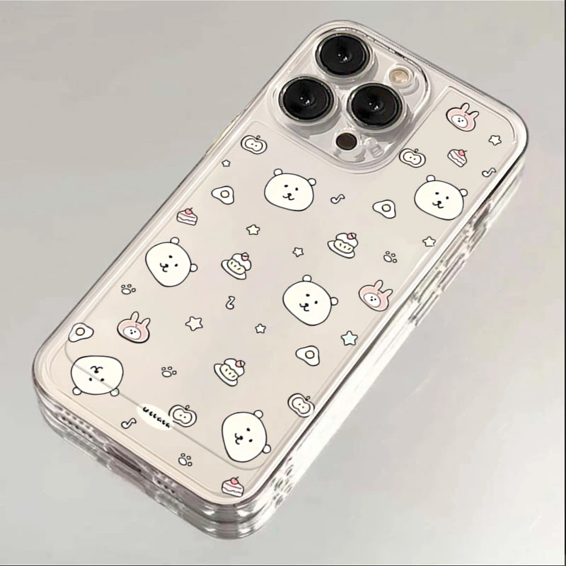 呆萌小熊适用iphone16/15promax手机壳苹果13/12透明14卡通11XR