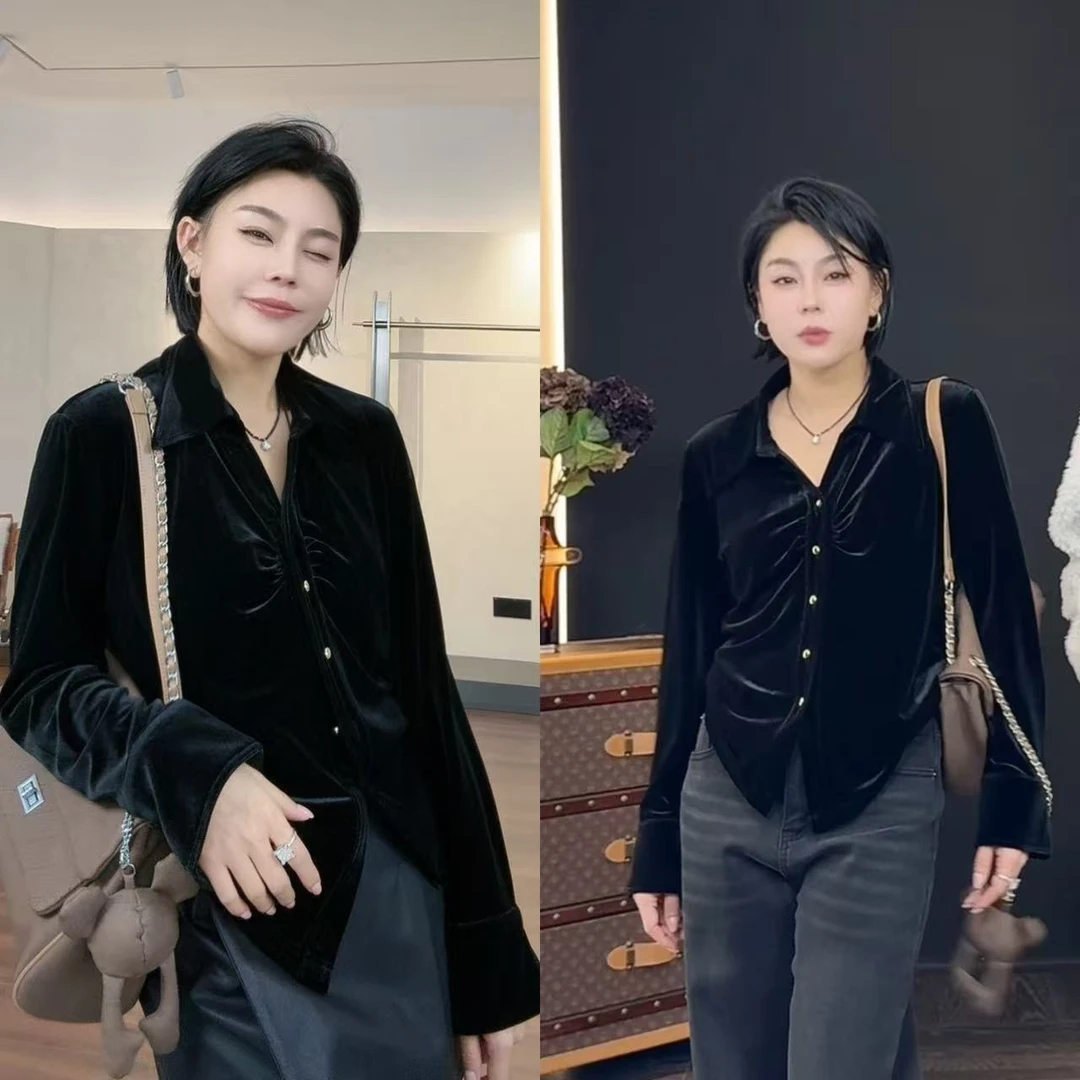 菲林家FL 9150【知性女人】 设计感排扣丝绒外套