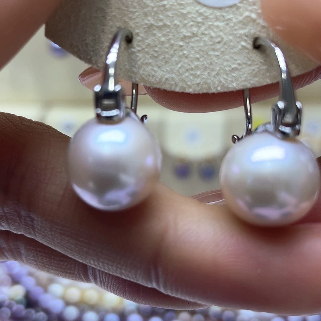 淡水珍珠耳饰银S925镶嵌
