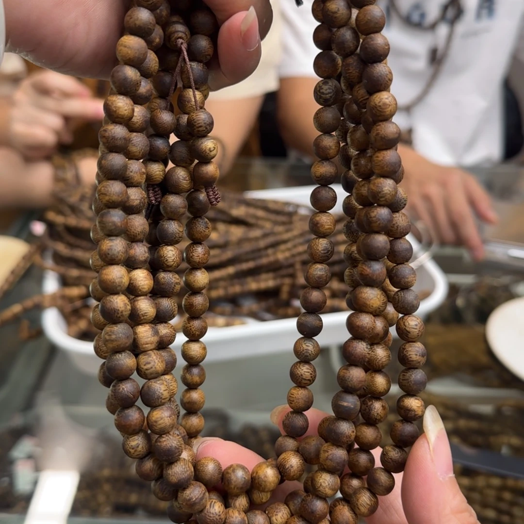 手串沉香多样性发1条08白棋圆珠高货27克