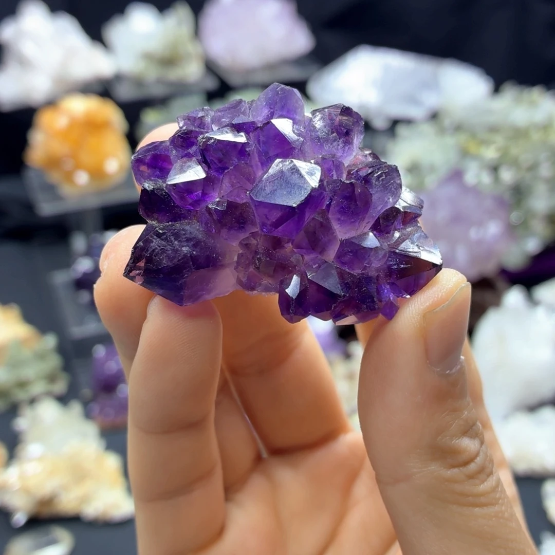 石材超闪帝王紫晶簇