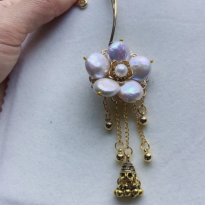 淡水珍珠胸饰银S925镶嵌