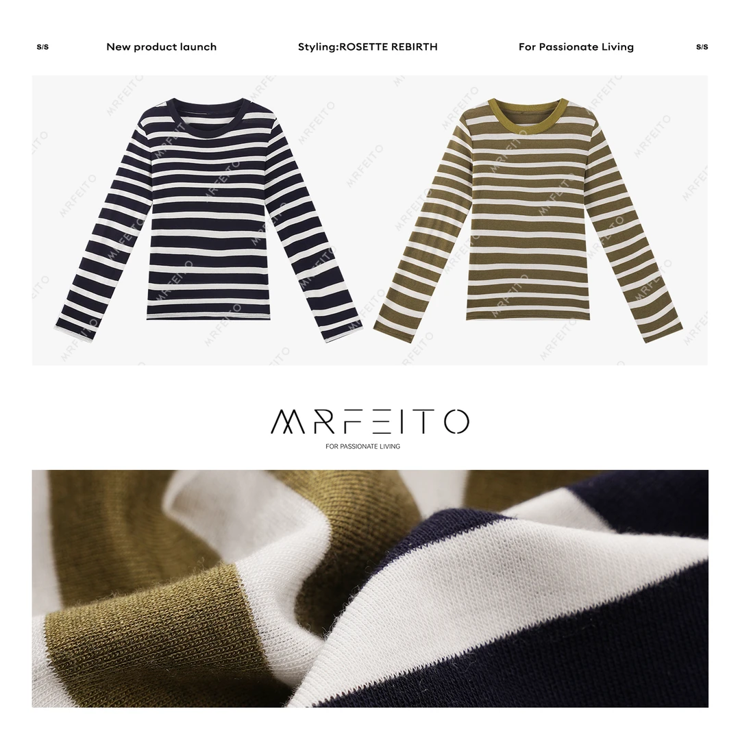 2025春季新款时尚简约条纹女士针织衫H16M02C30423