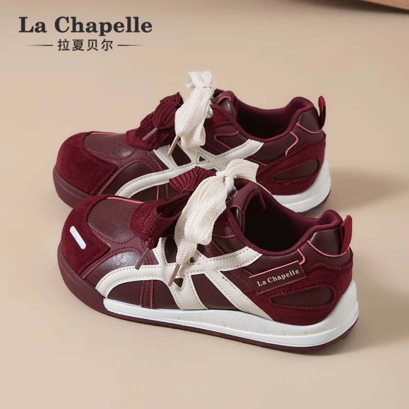 拉夏贝尔小白鞋女2025秋季新款德训鞋百搭小众潮鞋时尚学生休闲鞋