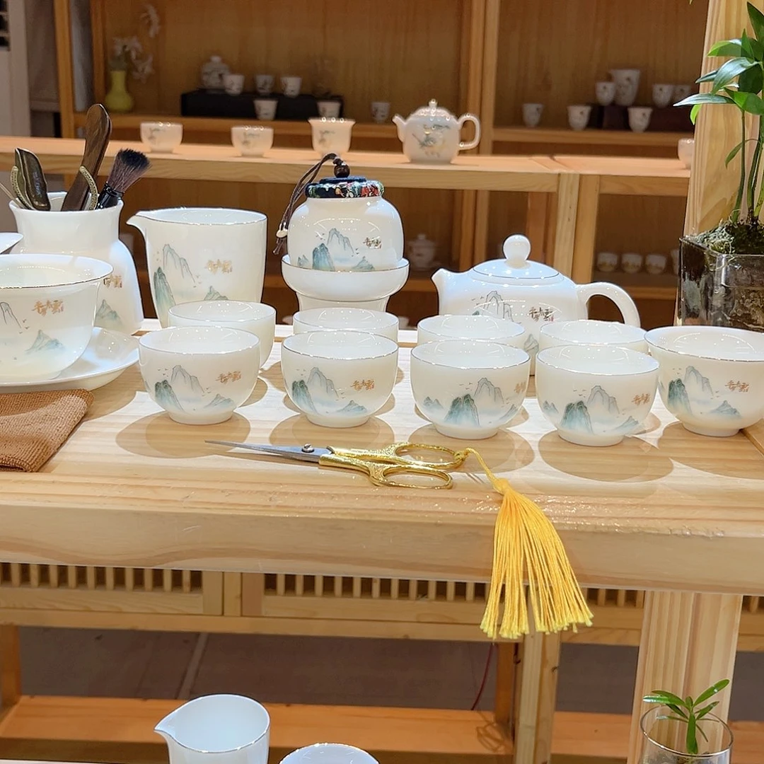 【御瓷斋】羊脂玉瓷茶具套装