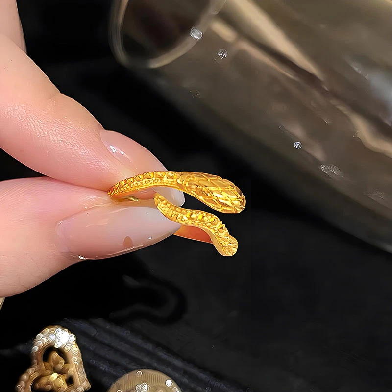 铜合金戒指 【顺丰快递/明天到家】蛇形戒指小众高级清冷感女士