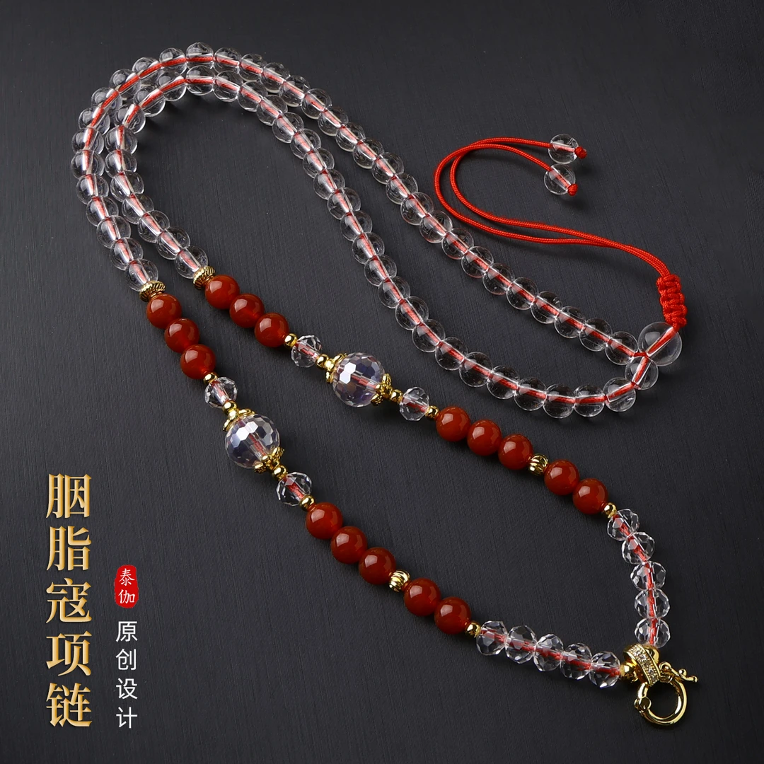 合金仿水晶吊坠 泰国佛牌链子胭脂寇圆珠链吊坠唐卡佛牌链通用链