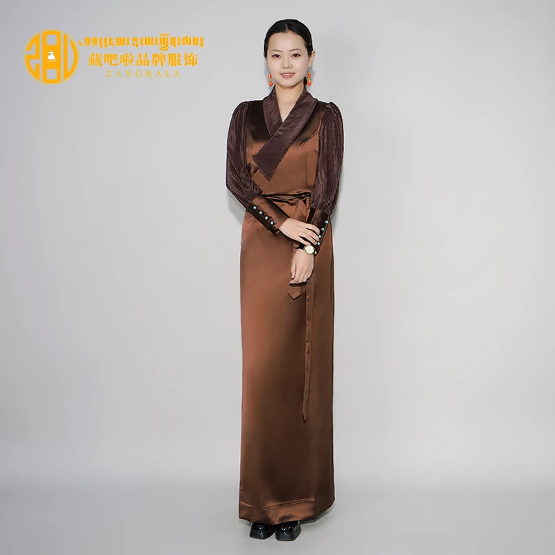 藏吧啦女士褶皱泡泡袖博拉民族服饰服装