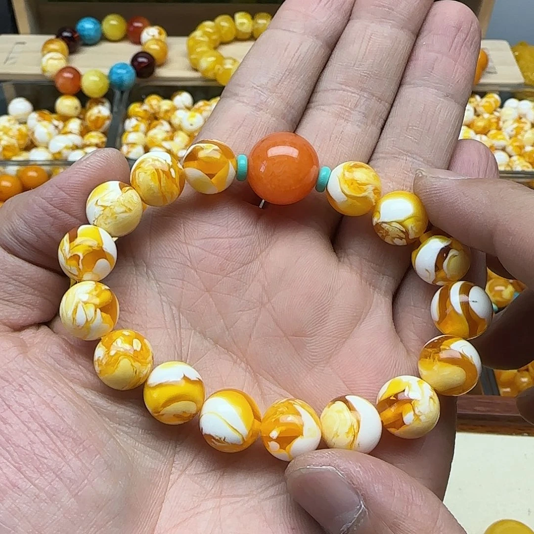 抓****无非金属瓷白色素串搭配一条