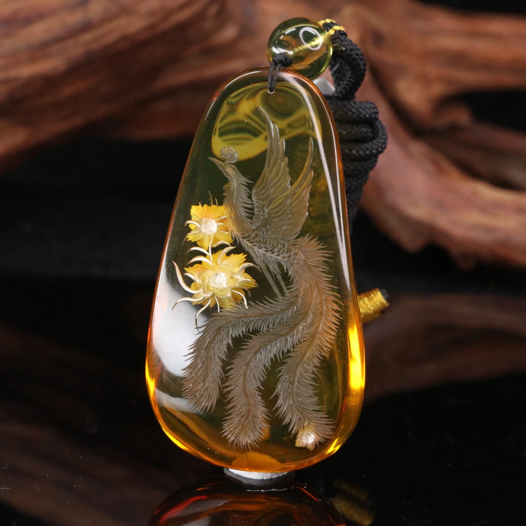 10琥珀凤凰吊坠/500559北京中保拍卖