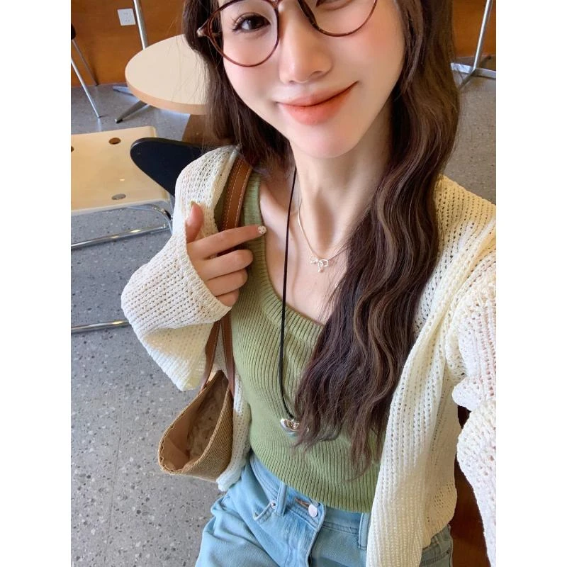 Berry 喜你而欢大庞定制 四色冰丝镂空防晒衫女短款针织开衫外套