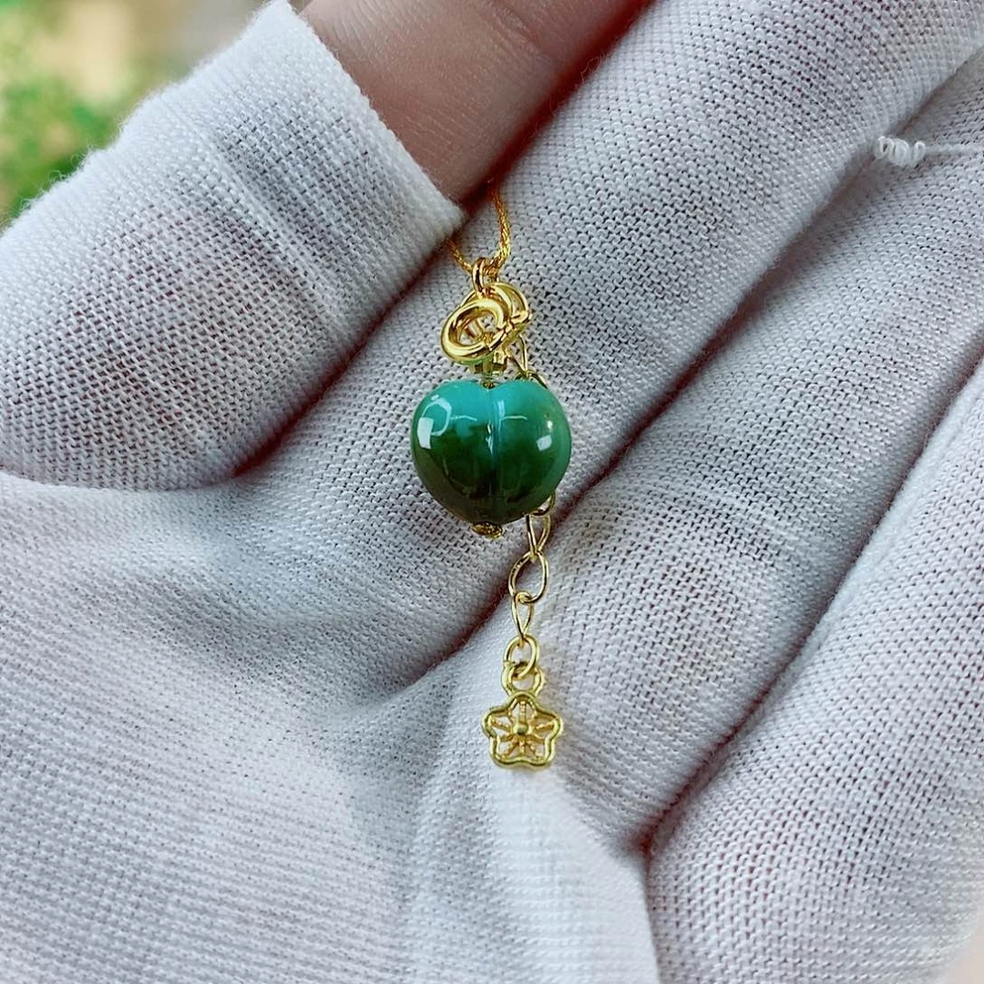 银S925镀金镶嵌绿松石珠宝奇石