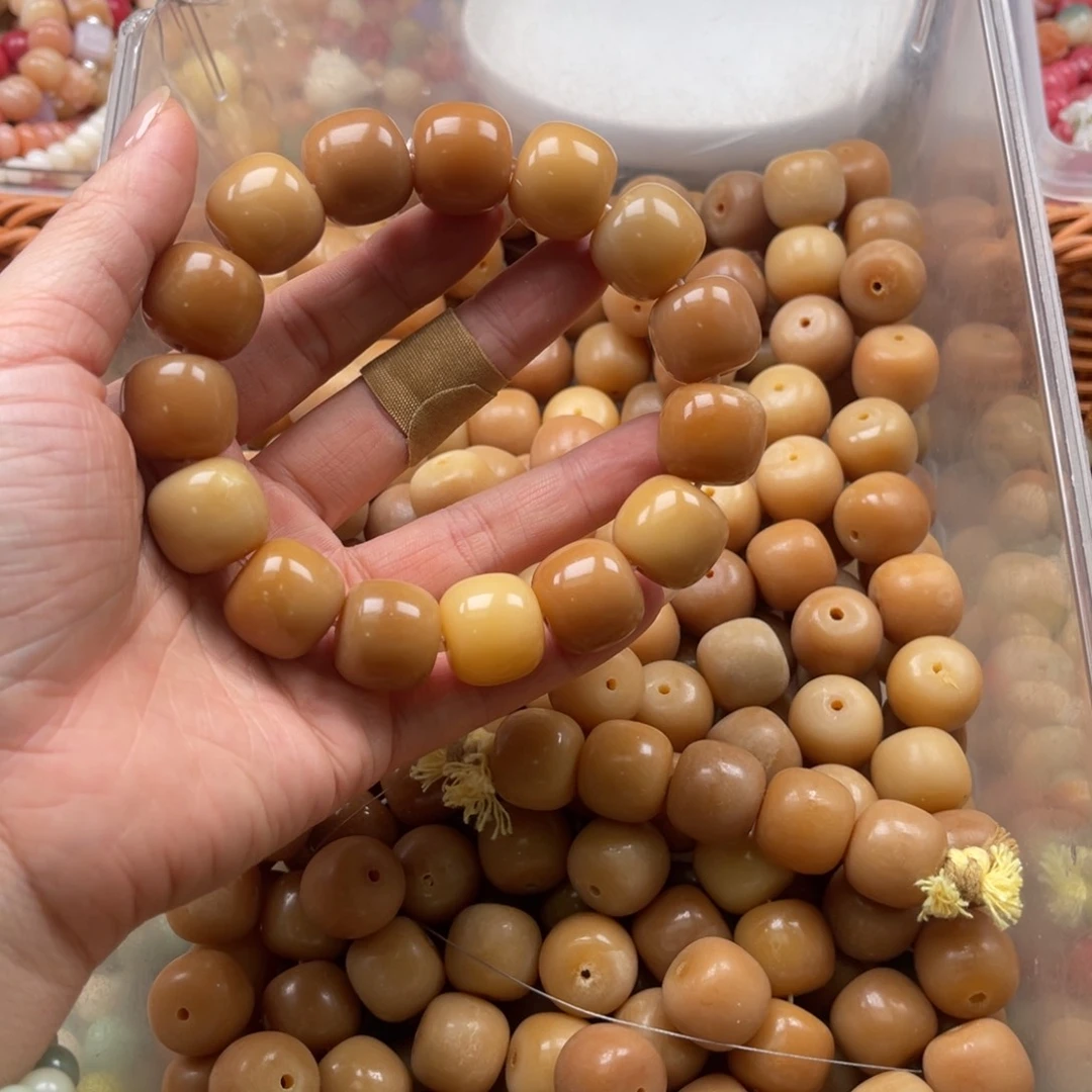 吊坠白玉菩提p x74/18mm/5颗风化桶珠瑕