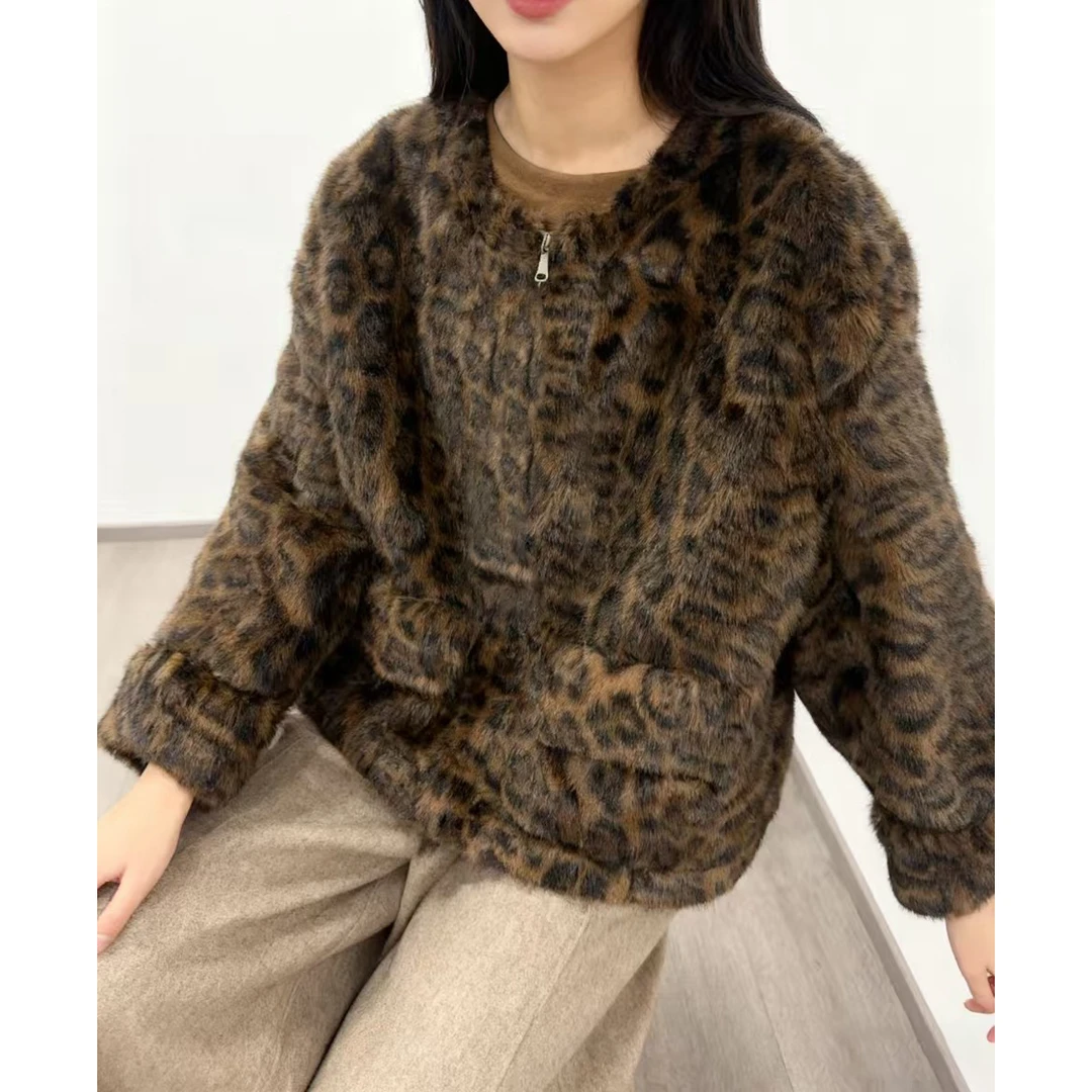 无印心匠A291 短外套豹纹秋冬季休闲外套k2319