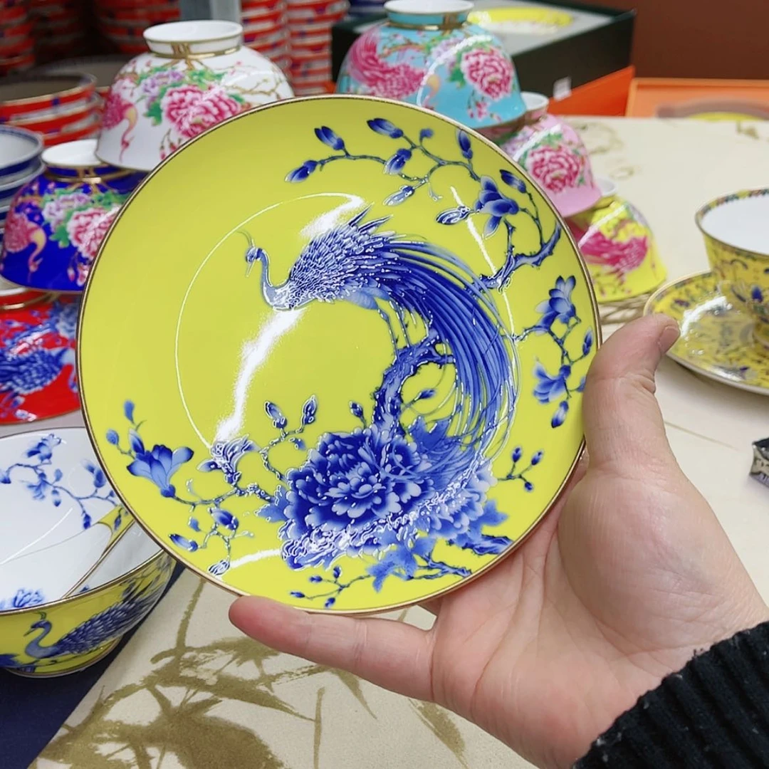 【闪购商品】骨瓷6英寸8平黄。。。。。