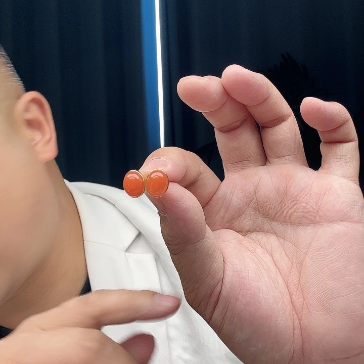 未镶嵌南红玛瑙耳饰