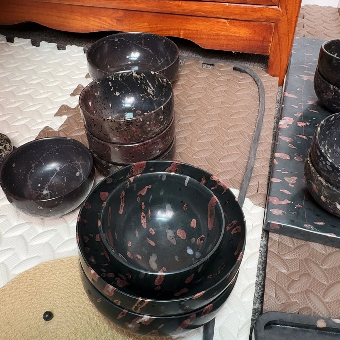 石材饮**源梅花玉精美餐具