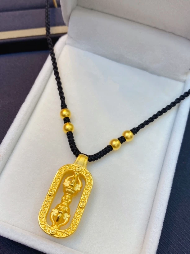 足金999金刚杵编织项链