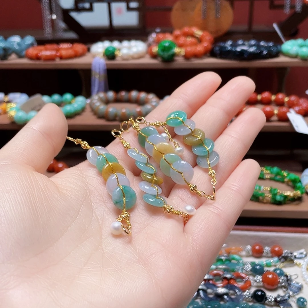 翡翠未镶嵌手链饰品