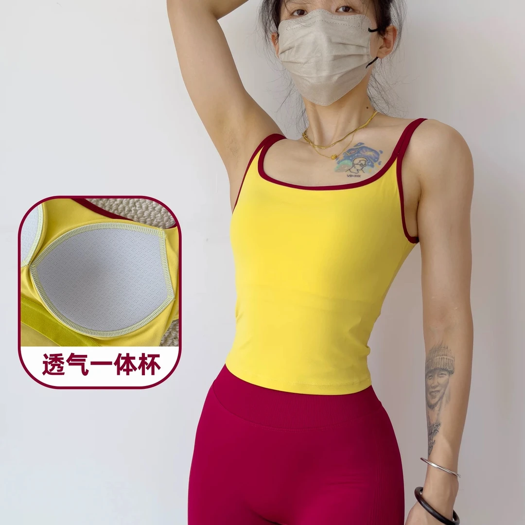 运动吊带宽松短裤套装瑜伽背心女一体式美背显瘦夏外穿无袖瑜伽服