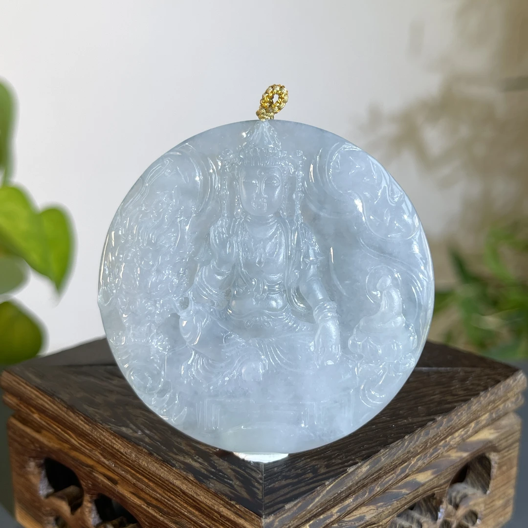 JXB18-98  天然缅甸A货翡翠  御龙观音