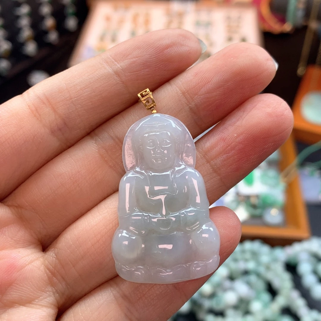 颈饰18K金镶嵌翡翠